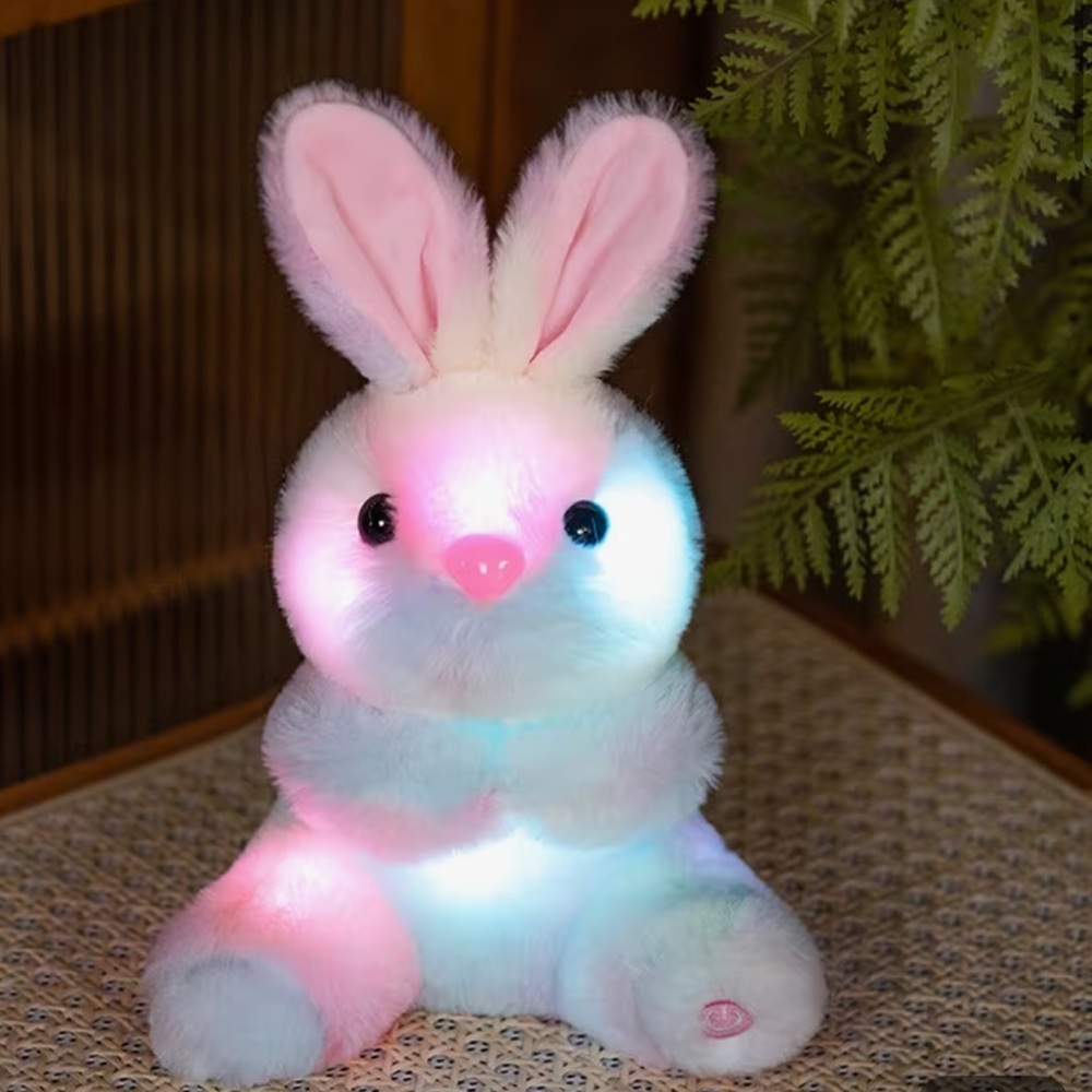Bunny Rabbit Rainbow Light Up Plush Toy Nightlight